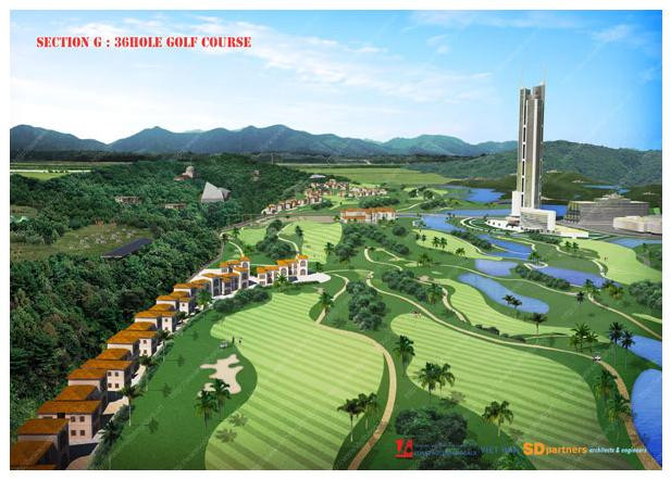 Phối cảnh khu sân golf của dự án Dream City. Phối cảnh khu sân golf của dự án Dream City.