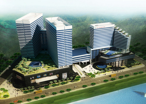 Phối cảnh giai đoạn 1 của khu phức hợp Hoang Anh Gia Lai Myanmar Centre tại Yangon.