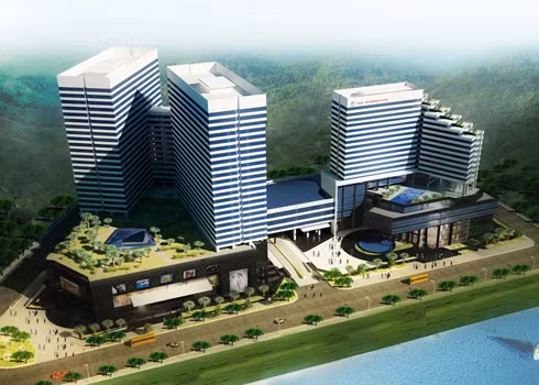 Phối cảnh giai đoạn 1 của khu phức hợp Hoang Anh Gia Lai Myanmar Centre tại Yangon.