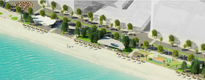 Phối cảnh một đoạn bờ biển Sầm Sơn sau khi được cải tạo, nâng cấp. Phối cảnh một đoạn bờ biển Sầm Sơn sau khi được cải tạo, nâng cấp.