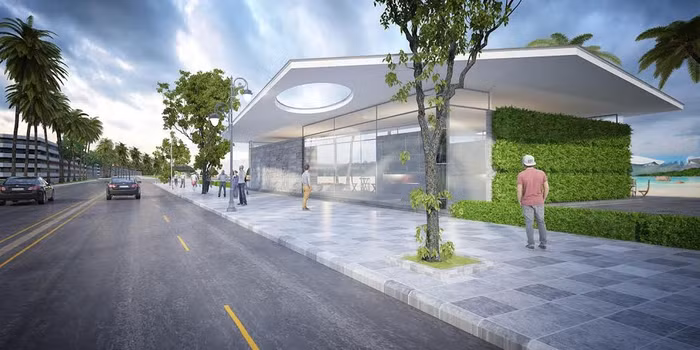 Phối cảnh một góc đường bờ biển Sầm Sơn sau khi cải tạo, nâng cấp.