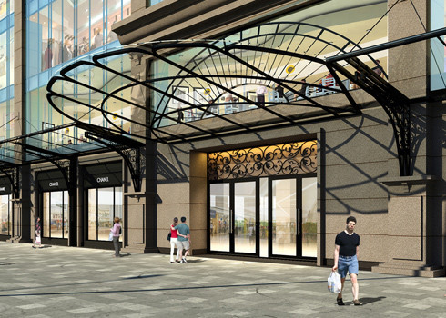 Phối cảnh hành lang và tiền sảnh một dự án bất động sản đang được đầu tư xây dựng trên một khu đất vàng tại quận 3, TP HCM.