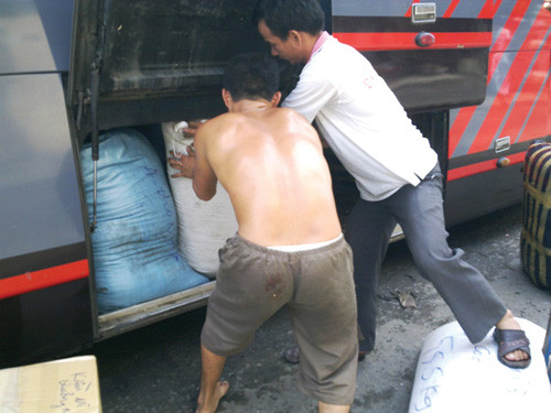 Đậu nành rang “cà phê” được đưa về H.Thăng Bình, Quảng Nam tiêu thụ