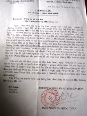 Kết luận của cơ quan công an