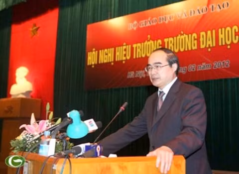 Phó Thủ tướng Nguyễn Thiện Nhân tại Hội nghị Hiệu trưởng các trường ĐH, CĐ năm 2012