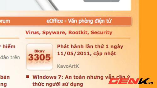 Hình ảnh website Bkav vào thời điểm 13h ngày 05/02.