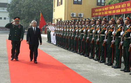 Học viện Chính trị đón Tổng bí Thư Nguyễn Phú Trọng đến thăm