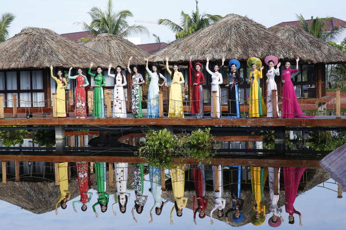 Các thí sinh đã sẵn sàng cho đêm Chung kết Hoa hậu Việt Nam 2014.