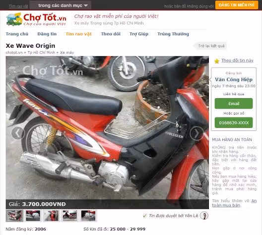 Các tin rao vặt trên Chotot.vn đều được kiểm duyệt chặt chẽ.