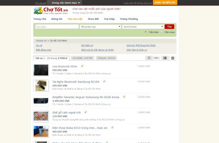 Giao diện Chotot.vn dễ nhìn, không bị rối. Giao diện Chotot.vn dễ nhìn, không bị rối.