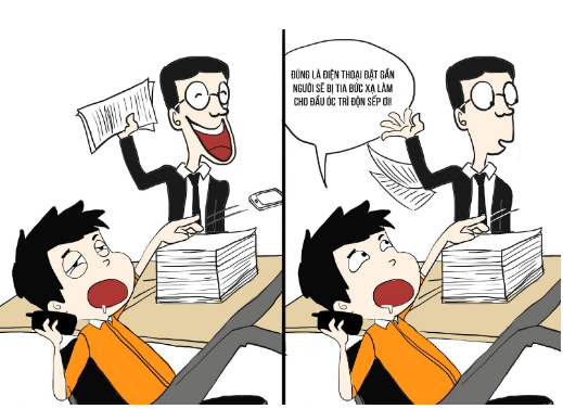 Rồi vì lờ đờ, thuận tay vớ trúng “vật gì đó” (điện thoại của Sếp) trên bàn liệng cái bụp. Rồi vì lờ đờ, thuận tay vớ trúng “vật gì đó” (điện thoại của Sếp) trên bàn liệng cái bụp.