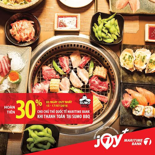 Chương trình chỉ diễn ra trong 03 ngày duy nhất – 15, 16 và 17/7/2016 tại 15 nhà hàng của Hệ thống SumoBBQ trên toàn quốc. Chương trình chỉ diễn ra trong 03 ngày duy nhất – 15, 16 và 17/7/2016 tại 15 nhà hàng của Hệ thống SumoBBQ trên toàn quốc.