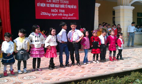 “Các người mẫu nhí trong trang phục và điệu nhún nhảy hồn nhiên mở màn cho chương trình” “Các người mẫu nhí trong trang phục và điệu nhún nhảy hồn nhiên mở màn cho chương trình”