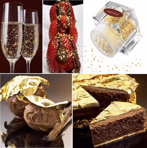 8. Theo tiêu chuẩn vệ sinh an toàn thực phẩm của EU, vàng được xem là đủ an toàn để dùng làm thức ăn.