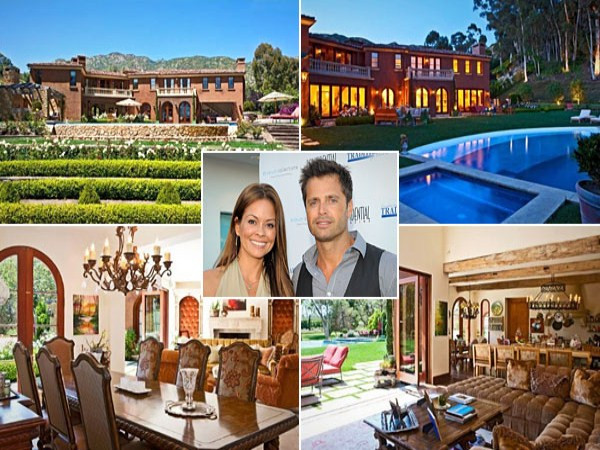 10. Brooke Burke và David Charvet Địa điểm: Malibu, California Giá bán 12,5 triệu USD Gồm 5 phòng ngủ và 6 phòng tắm, găn nhà này có lò sưởi theo phong cách Pháp, một hầm rượu với 4.000 chai, khu vườn hoa hồng, vườn cây ăn quả, đá cuội và lò sưởi ngoài trời.