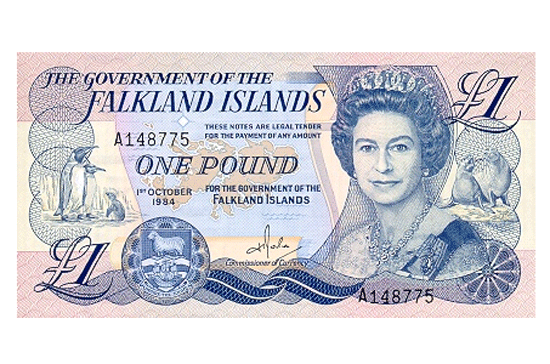 6. Đồng Bảng của Falkland Islands (FKP) Tỷ giá: 1 FKP = 1,5 USD; 1 FKP = 1,2 Euro Mệnh giá cao nhất của tiền xu: 2 FKP Mệnh giá cao nhất của tiền giấy: 50 FKP