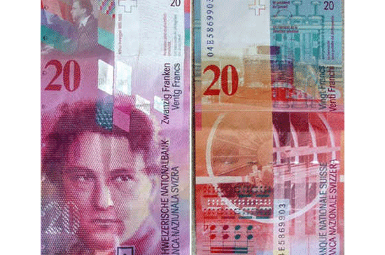 13. Đồng Franc của Thụy Sỹ (CHF) Tỷ giá: 1 CHF = 1,08 USD; 1 CHF = 0,82 Euro Mệnh giá cao nhất của tiền xu: 5 CHF Mệnh giá cao nhất của tiền giấy: 1.000 CHF