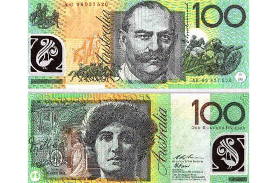 14. Đồng Đôla của Australia (AUD) Tỷ giá: 1 AUD = 1,03 USD; 1 AUD = 0,81 Euro Mệnh giá cao nhất của tiền xu: 2 AUD Mệnh giá cao nhất của tiền giấy: 100 AUD