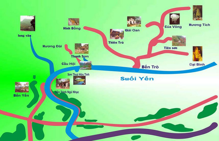 Bản đồ khu di tích và thắng cảnh chùa Hương.