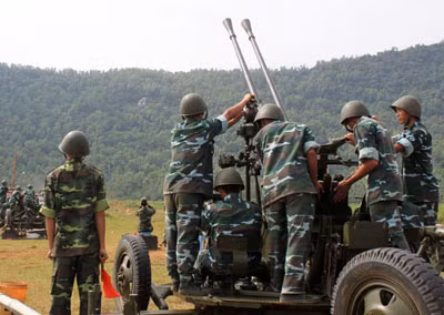 Các đơn vị PPK của Sư đoàn 361 tham gia hội thao bắn kẹp nòng, đạn nước tại Trường bắn TB4