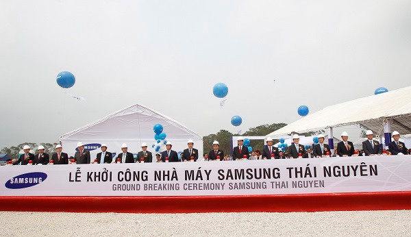 Lễ khởi công xây dựng nhà máy Samsung Thái Nguyên diễn ra sáng nay, ngày 25/3. Lễ khởi công xây dựng nhà máy Samsung Thái Nguyên diễn ra sáng nay, ngày 25/3.