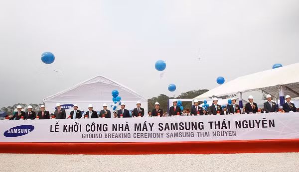 Lễ khởi công xây dựng nhà máy Samsung Thái Nguyên diễn ra sáng nay, ngày 25/3.