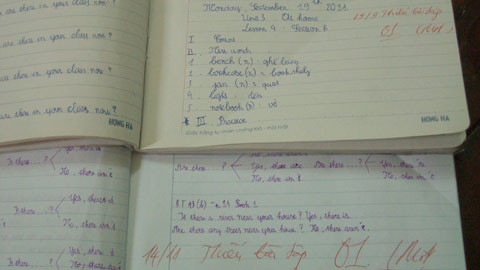 Hai bài kiểm tra nhận điểm 1 của học sinh