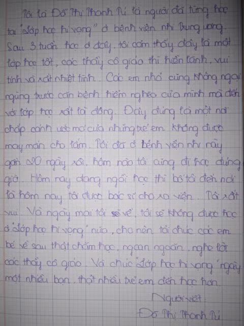 Học sinh đầu tiên đã "tốt nghiệp" Lớp học Hy vọng ảnh 2