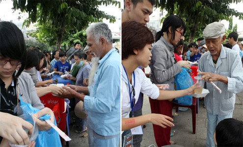 Sau khi bị đuổi khỏi Bệnh viện Nhi Trung ương, quán cơm 5.000 đồng lại được phép bán ở Bệnh viện Thanh Nhàn. Ảnh: Facebook Cơm 5 Nghìn. Sau khi bị đuổi khỏi Bệnh viện Nhi Trung ương, quán cơm 5.000 đồng lại được phép bán ở Bệnh viện Thanh Nhàn. Ảnh: Facebook Cơm 5 Nghìn.