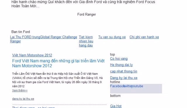 Mẫu quảng cáo mà Ford "rót" vào email khách hàng của mình
