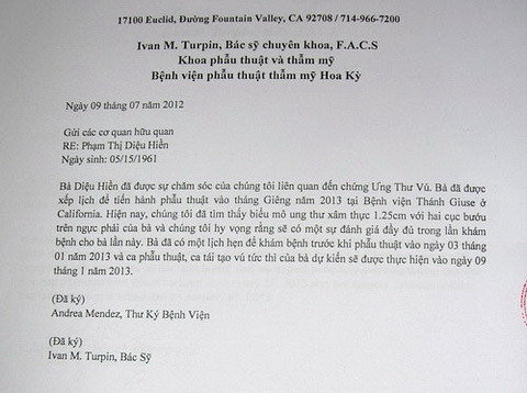 Trước mắt, theo ông Trần Văn Trí, bà Diệu Hiền sẽ ghé qua nhà chơi rồi ra Hà Nội uống thuốc Nam. Trước mắt, theo ông Trần Văn Trí, bà Diệu Hiền sẽ ghé qua nhà chơi rồi ra Hà Nội uống thuốc Nam.