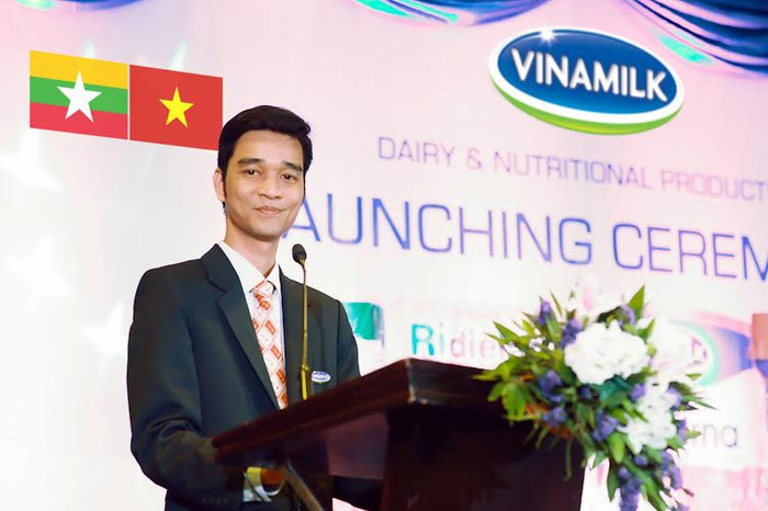 Ông Võ Trung Hiếu, Giám đốc Kinh doanh Quốc tế Vinamilk, phát biểu khai mạc buổi lễ ra mắt chính thức thương hiệu Vinamilk tại Myanmar. Ông Võ Trung Hiếu, Giám đốc Kinh doanh Quốc tế Vinamilk, phát biểu khai mạc buổi lễ ra mắt chính thức thương hiệu Vinamilk tại Myanmar.