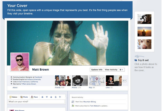 Ảnh đại diện lớn trong Timeline