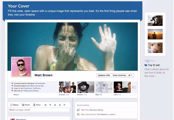 Ảnh đại diện lớn trong Timeline