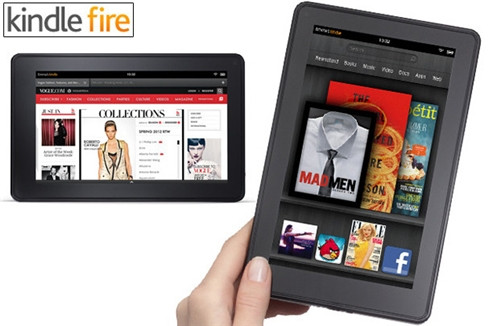 Kindle Fire Máy tính bảng đầu tiên của Amazon có màn hình 7-inch trông rất giống với BlackBerry PlayBook. Thiết bị nặng chưa tới 425g, và mỏng khoảng 1,14cm, được nhắm như là một cổng thông tin cho tất cả nội dung về sách, âm nhạc, phim ảnh, và các ứng dụng Amazon cung cấp cho bạn. Fire được bán từ 15/11 với giá chỉ 199 USD. Kindle Fire Máy tính bảng đầu tiên của Amazon có màn hình 7-inch trông rất giống với BlackBerry PlayBook. Thiết bị nặng chưa tới 425g, và mỏng khoảng 1,14cm, được nhắm như là một cổng thông tin cho tất cả nội dung về sách, âm nhạc, phim ảnh, và các ứng dụng Amazon cung cấp cho bạn. Fire được bán từ 15/11 với giá chỉ 199 USD.