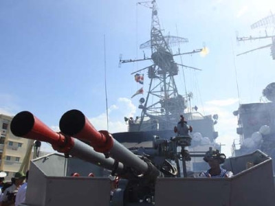 Dàn pháo 37 ly. Ảnh: Trí Đường - Tùng Duy.