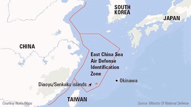 "Khu nhận biết phòng không trên biển Hoa Đông"/ADIZ, bao gồm nhóm đảo Senkaku do Nhật Bản kiểm soát "Khu nhận biết phòng không trên biển Hoa Đông"/ADIZ, bao gồm nhóm đảo Senkaku do Nhật Bản kiểm soát