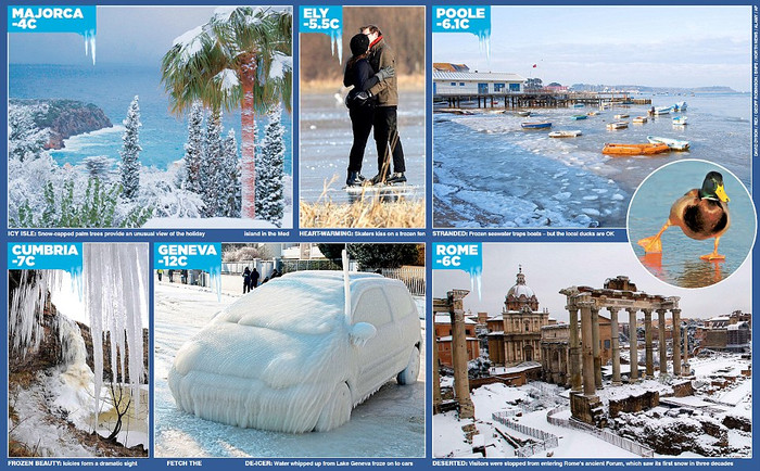 Nhiệt độ tại một số thành phố ở châu Âu ngày 4/2