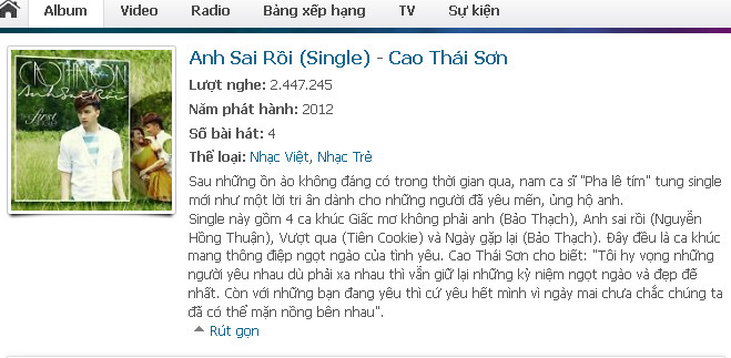 Con số truy cập mà bất cứ ca sỹ nào cũng "mơ ước" một lần SAI như Cao Thái Sơn? Con số truy cập mà bất cứ ca sỹ nào cũng "mơ ước" một lần SAI như Cao Thái Sơn?