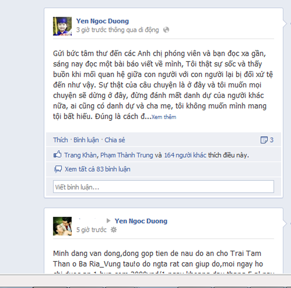 Trong "tâm thư" Dương Yến Ngọc tuyên bố... không trả nợ ông Nguyễn Thanh Lâm! Trong "tâm thư" Dương Yến Ngọc tuyên bố... không trả nợ ông Nguyễn Thanh Lâm!