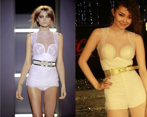 Minh Hằng bị đồn mặc hàng nhái với trang phục trong bộ sưu tập Xuân Hè 2010 của Sophia Kokosalaki Minh Hằng bị đồn mặc hàng nhái với trang phục trong bộ sưu tập Xuân Hè 2010 của Sophia Kokosalaki