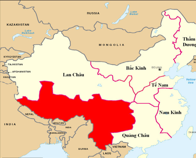 Địa bàn phụ trách của Quân Khu Thành Đô