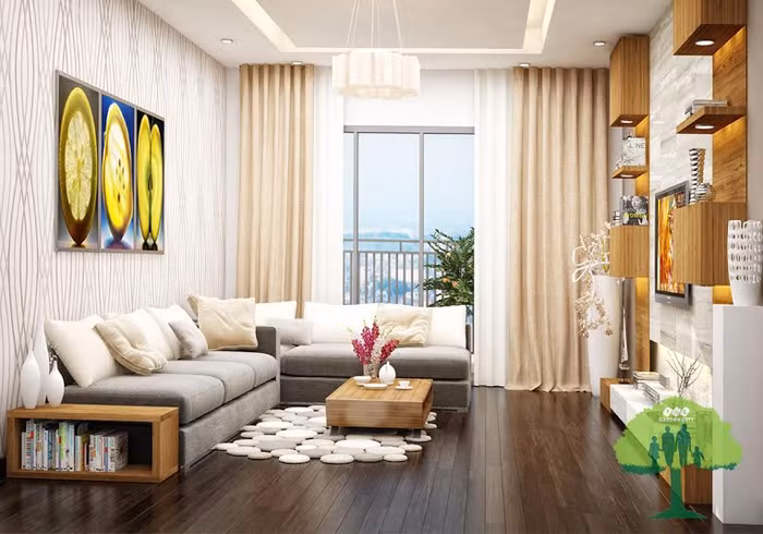 Nội thất được thiết kế theo phong cách hiện đại của căn hộ FLC Garden City.