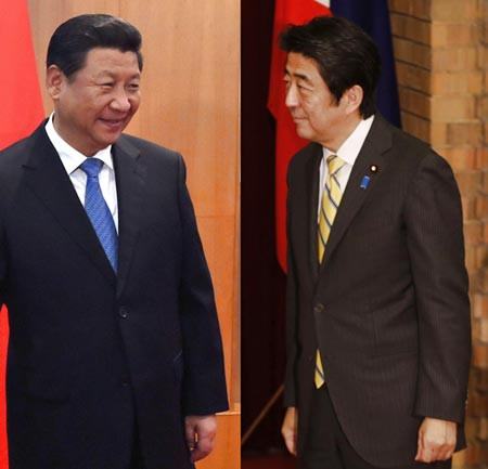 Thủ tướng Nhật Bản Shinzo Abe và ông Tập Cận Bình Thủ tướng Nhật Bản Shinzo Abe và ông Tập Cận Bình
