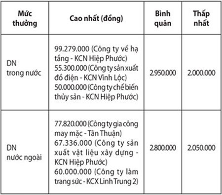 TPHCM: DN trong nước thưởng Tết cao nhất gần 100 triệu đồng ảnh 2 TPHCM: DN trong nước thưởng Tết cao nhất gần 100 triệu đồng ảnh 2