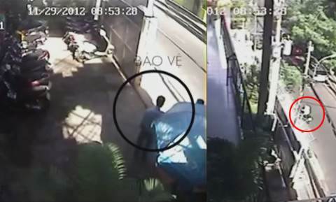 Bảo vệ bị hai tên trộm lừa rời khỏi vị trí. Ảnh: Bùi Đăng Chức Bảo vệ bị hai tên trộm lừa rời khỏi vị trí. Ảnh: Bùi Đăng Chức