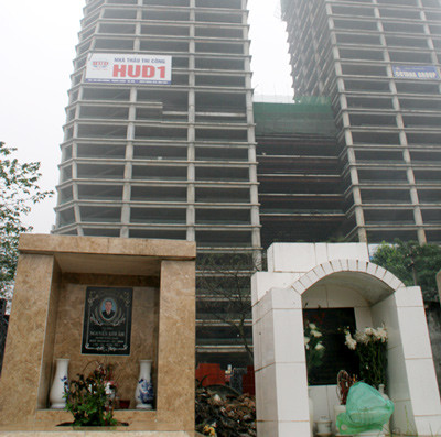 Tòa nhà văn phòng hơn 30 tầng đối điện sẽ có tầm nhìn ra nghĩa trang.