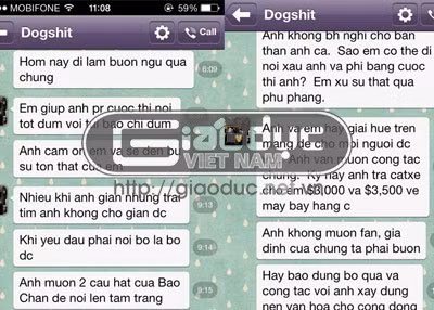 Tin nhắn Minh Chánh gạ Hoàng Yến