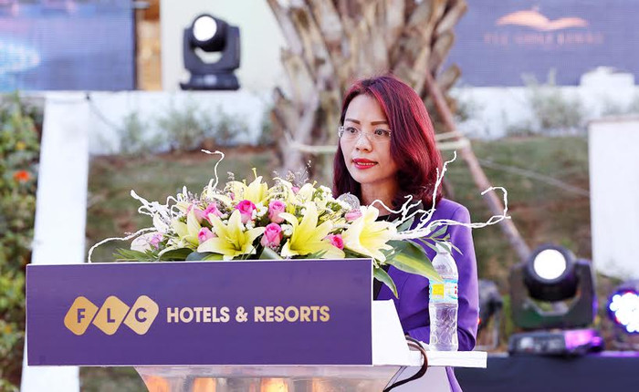 Tổng giám đốc Tập đoàn FLC Hương Trần Kiều Dung phát biểu khai mạc.