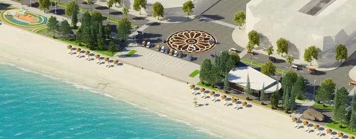 Ảnh 3D phối cảnh một đoạn đường bờ biển Sầm Sơn trong hơn 1 tháng nữa.